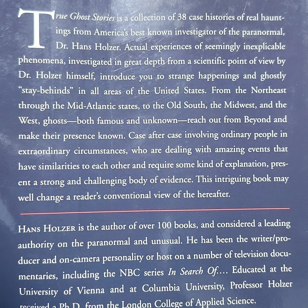 TRUE GHOST STORIES 2001 BY HANS HOLZER PAPERBACK BOOK SUPERNATURAL